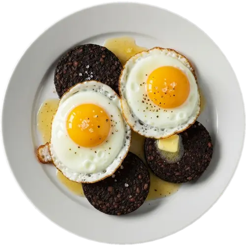 Black Pudding with Fried Eggs