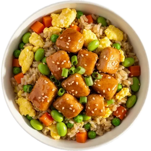 Healthy High Protein Honey Garlic Chicken Fried Rice