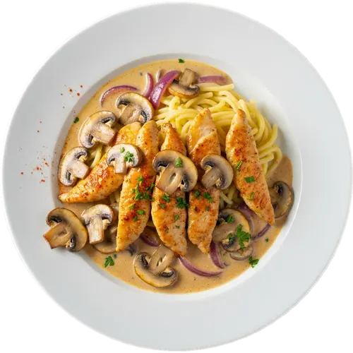 Hähnchen-Geschnetzeltes in cremiger Pilzsauce