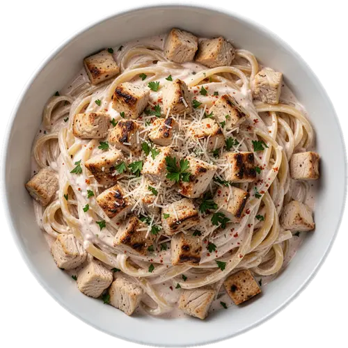 High Protein Grilled Chicken Alfredo Pasta Meal Prep