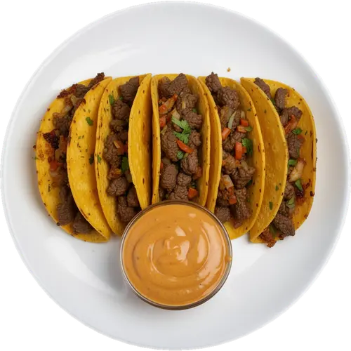 Crispy Beef Tacos with Honey Chipotle Sauce