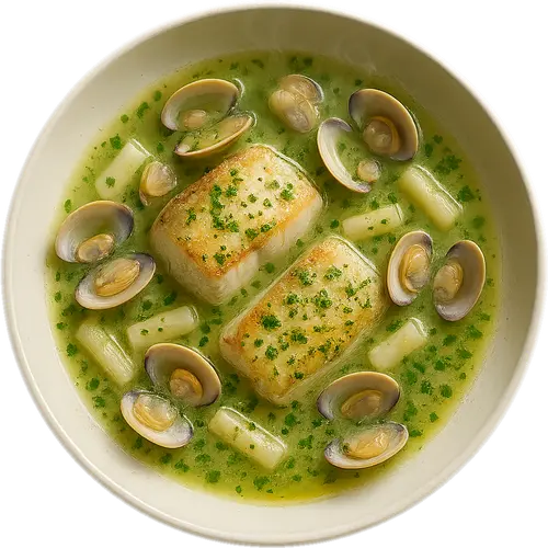 Merluza en Salsa Verde (hake in green sauce)