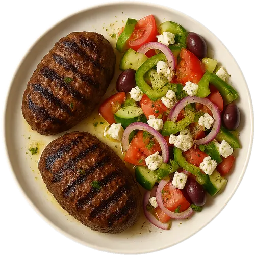 Bifteki with Greek Salad
