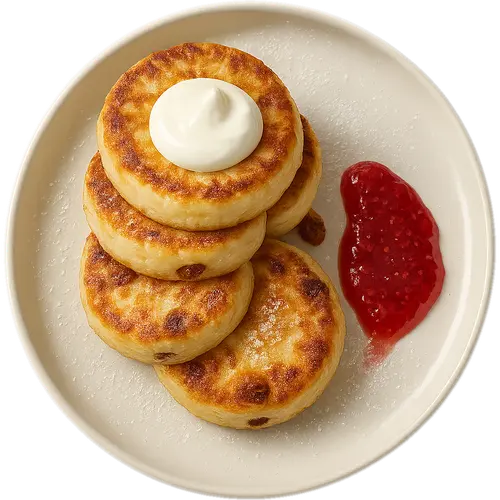 Syrniki (cottage cheese pancakes)