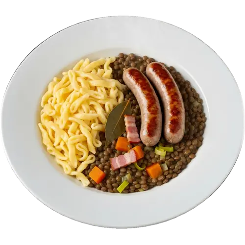 Linsen und Spätzle