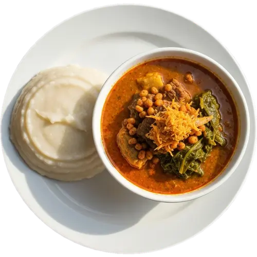 Egusi Soup with Pounded Yam