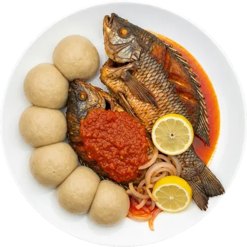 Banku with Tilapia